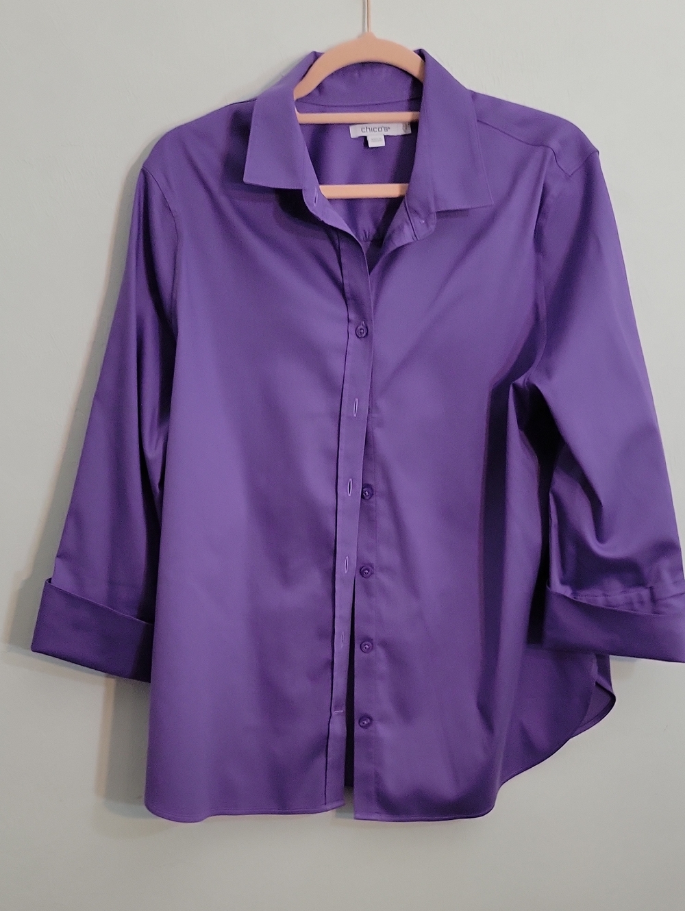 Chico's Vibrant Purple Button-Down Shirt